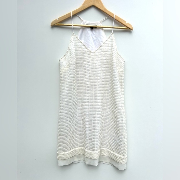 Banana Republic Dresses & Skirts - Banana republic Spaghetti strap racerback dress textured cream ivory size 4